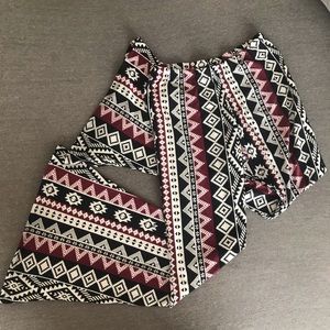 Aztec Print Red Black Flare Bellbottoms